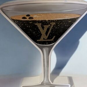 Fashion Inspired Wood Decor Martini Glass Sign (New)